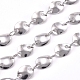 304 Stainless Steel Flash Twisted Slice Link Chains CHS-D028-02P-3