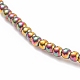 Bracciale elasticizzato rotondo in vetro con perline e cuore in ottone da donna BJEW-JB08090-6