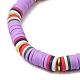 5Pcs 5 Color Polymer Clay Heishi Surfer Stretch Bracelets Set BJEW-JB09862-4