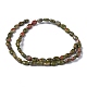 Natural Unakite Round Beads Strands G-Z006-A18-3