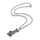 304 Stainless Steel Enamel Sphynx Cat Pendant Necklaces NJEW-G115-08P-3