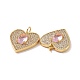 Сердце латунные микро проложить кубического циркония подвески KK-G435-02G-06-3