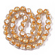 Cordes de perles de lampwork en sable dorées faites à la main FOIL-T003-01F-2