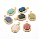 Electroplated Natural Druzy Crystal Agate Pendants G-A172-03-1