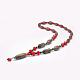 Colliers avec perles en agate tibétaine naturelle à bijoux bouddhistes NJEW-F131-10-2