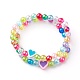 Bracelets pour enfants extensibles en acrylique transparent BJEW-JB06316-5