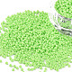 11/0グレードのベーキングペイントガラスシードビーズ  ラウンド  緑黄  2.3x1.5mm  穴：1mm  約5300個/50g X-SEED-N001-A-1023-1