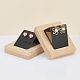3Pcs Wood Earrings Display Stand Wooden Base with PU Leather Ear Stud Holder Jewelry Display Collectible Organizer Single Pair Earring Stand Storage for Women Selling Engagement Wedding EDIS-DR0001-05B-4