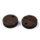 Breloques rondes plates en bois de wengé naturel WOOD-T023-29A-01-3