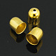 アイアン製コードエンドパーツ  鐘  ゴールドカラー  10.5x10mm  9mm内径  穴：1.5mm IFIN-D002-10.5x10mm-G-1