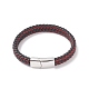 Leather Braided Cord Bracelets BJEW-E345-07-P-1