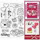GLOBLELAND Valentine's Day Clear Stamps for Cards Making Rose Heart Confessions Silicone Clear Stamp Seals Transparent Stamps for DIY Scrapbooking Photo Album Journal Home Decoration DIY-WH0448-0391-1