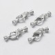 925 Sterling Silver Cubic Zirconia Clasps STER-K169-03P-1