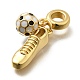 Латунные белые и черные эмалевые футбольные бутсы европейские подвески KK-Z093-11G-2