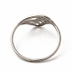 Кольцо с ажурным крылом бабочки из нержавеющей стали 201 RJEW-K239-13P-2