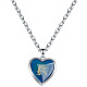 Collana pendente cuore con costellazione in resina con 304 catena di cavi in acciaio inossidabile da donna HEAR-PW0001-105J-1