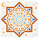 FINGERINSPIRE Eid al-Fitr Drawing Stencil 30x30cm Reusable Eid al-Fitr Theme Painting Stencil Mandala Stencil Moon Star Stencil for Painting on Furniture DIY-WH0172-599-1