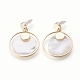 Boucles d'oreilles coquille blanche EJEW-P163-A01-1