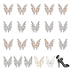 Chgcraft 20 個 2 スタイルクリスタルラインストーン蝶ボタンカボション蝶の装飾ボタン合金ラインストーンカボション装飾と diy FIND-CA0006-51-1