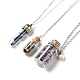 3шт 3 стиля стеклянные ожерелья с подвеской в виде бутылки желаний NJEW-FS0001-02-1