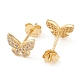 Clear Cubic Zirconia Butterfly Stud Earrings EJEW-G351-01G-2