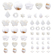PandaHall 72pcs Natural Freshwater Shell Charms 12 Style Drilled Shell Pendants Tiny Flat White Pendants Star Hear Moon Flower Natural Shells for Earrings Bracelets Necklaces Crafts Making SHEL-PH0001-35-7