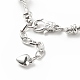 Alliage coeur cadenas et clé squelette bracelet européen avec chaînes de serpent BJEW-JB08043-7