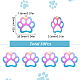 SUNNYCLUE 1 Box 30Pcs Paw Dog Charm Stainless Steel Paw Charm Cute Hollow Cats Dogs Animals Pet Charm Rainbow Color Paw Print Charm for Jewelry Making Charms DIY Bracelet Necklace Earrings Crafts STAS-SC0004-97-2