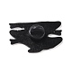 ハロウィーンのためのハートエナメルピン付きトリプルフィッシュ  バックパック衣類用の動物合金バッジ  電気泳動黒  カラフル  22.5x35x1.5mm  ピン：1mm JEWB-F015-06EB-2