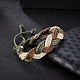 Унисекса регулируемые плетеные браслеты кожаный шнур BJEW-BB15532-2
