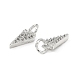 Brass Micro Pave Clear Cubic Zirconia Charms KK-E068-VB245-3
