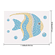 ガラスホットフィックスラインストーン  アップリケの鉄  マスクと衣装のアクセサリー  洋服用  バッグ  パンツ  魚  297x210mm DIY-WH0303-199-2