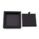 木製のアクセサリープレゼンテーションボックス  布で覆わ  ブラック  12x12x2cm ODIS-N021-06-6