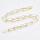 Fabricación de collar de cadena de clip de papel ovalado redondo de latón MAK-S072-06B-LG-2
