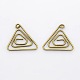 Wire Wrapped Triangle Plating Iron Pendants IFIN-N3283-03AB-NF-1
