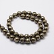 Facetas hebras de perlas naturales de pirita redondas G-L437-37-10mm-2