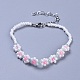 Bracelets de perles de rocaille en verre de fleur BJEW-JB04285-02-1