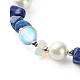 Natural Lapis Lazuli(Dyed) Chip Beaded Bracelet for Girl Women BJEW-TA00019-04-4