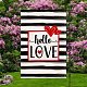 Banderas de jardín de lino con tema del día de San Valentín. AJEW-H146-03B-1