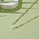 (Schmuckpartys im Fabrikverkauf) Halsketten mit Initialenanhänger aus Naturmuschel NJEW-JN03298-06-4