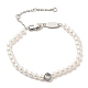 Bracelet en perles d'imitation abs et strass avec 304 fermoirs en acier inoxydable BJEW-K237-02P-2