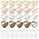 Dicosmetic 20 anillo de corazón de 4 colores con base de bronce antiguo/oro rosa/oro/plata en blanco KK-DC0002-53-1