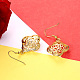 Rose Flower Brass Filigree Dangle Earring EJEW-BB37461-G-5