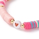 Bracelets extensibles de perles heishi en argile polymère BJEW-JB05708-02-2