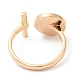 Natural Shell Flat Round & Column Open Cuff Ring RJEW-G288-08G-3
