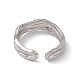 304 anillo de puño abierto de onda torcida de acero inoxidable para mujer RJEW-C045-23P-3