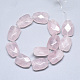 Granos naturales de abalorios de cuarzo rosa G-T122-01K-2