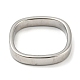 ステンレススチール製の長方形の指輪304個  ホワイトシェルとキュービックジルコニア付き  ステンレス鋼色  内径：17mm RJEW-C059-01P-3