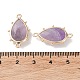 Natural Amethyst Connector Charms G-G012-05G-01-4