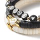 Set di braccialetti elastici con perline cuore d'amore per donna BJEW-JB07161-7